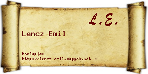 Lencz Emil névjegykártya
