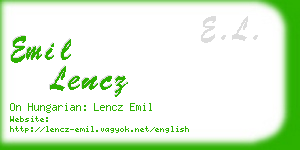 emil lencz business card